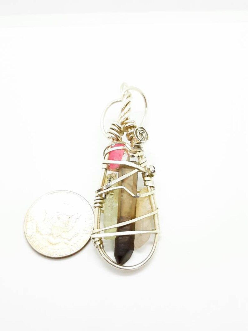 Pink Tourmaline Medicine Bag Pendant
