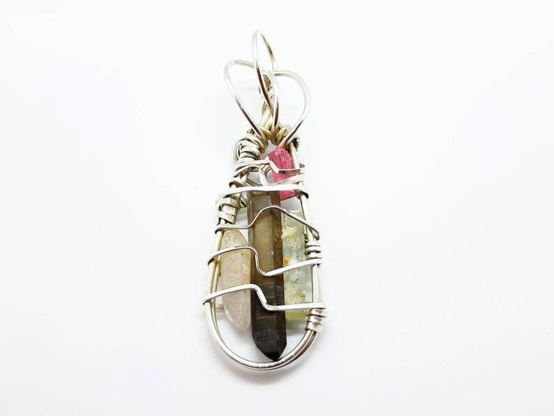 Pink Tourmaline Medicine Bag Pendant