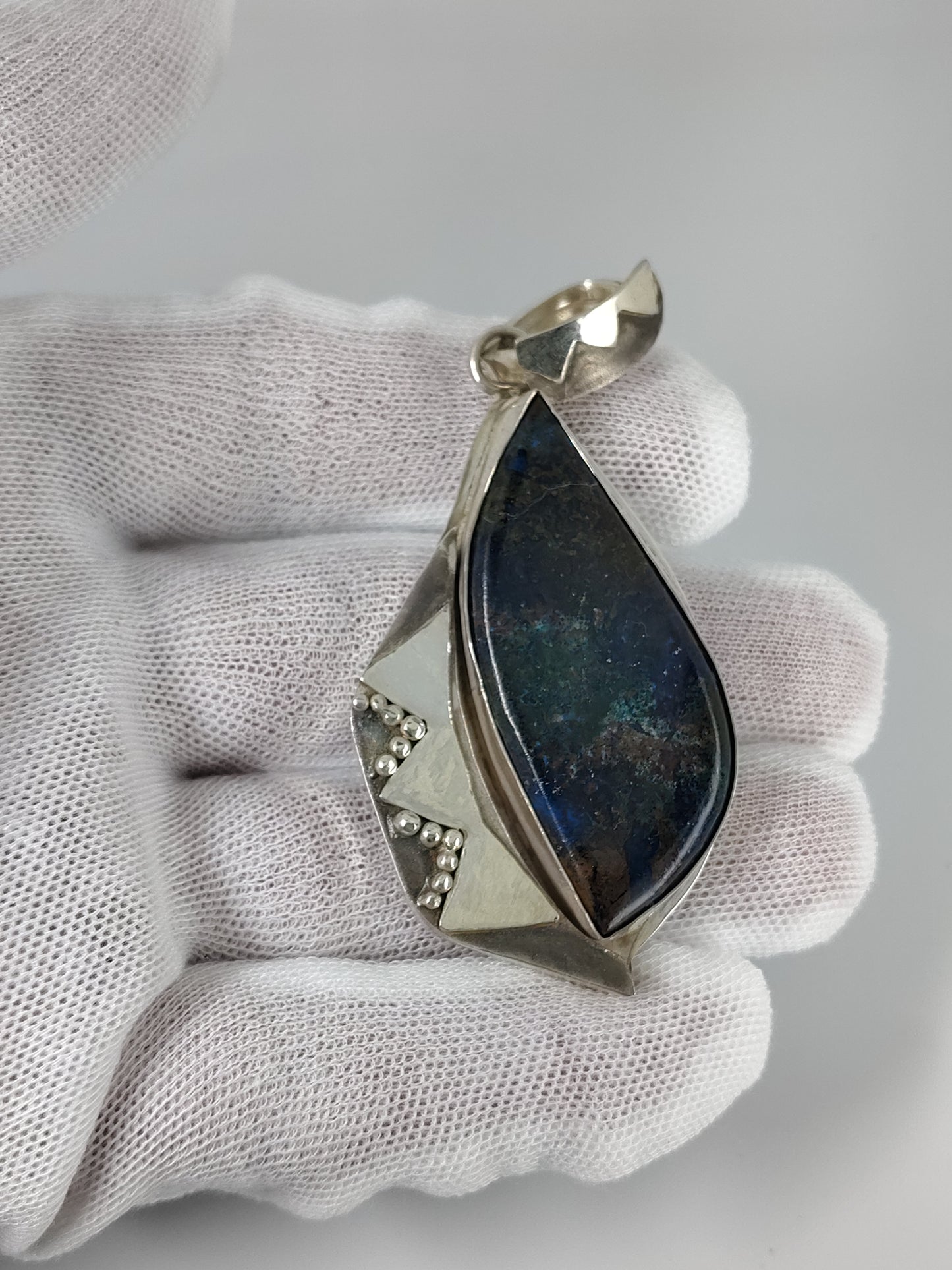Shattukite Pendant in Argentium Silver