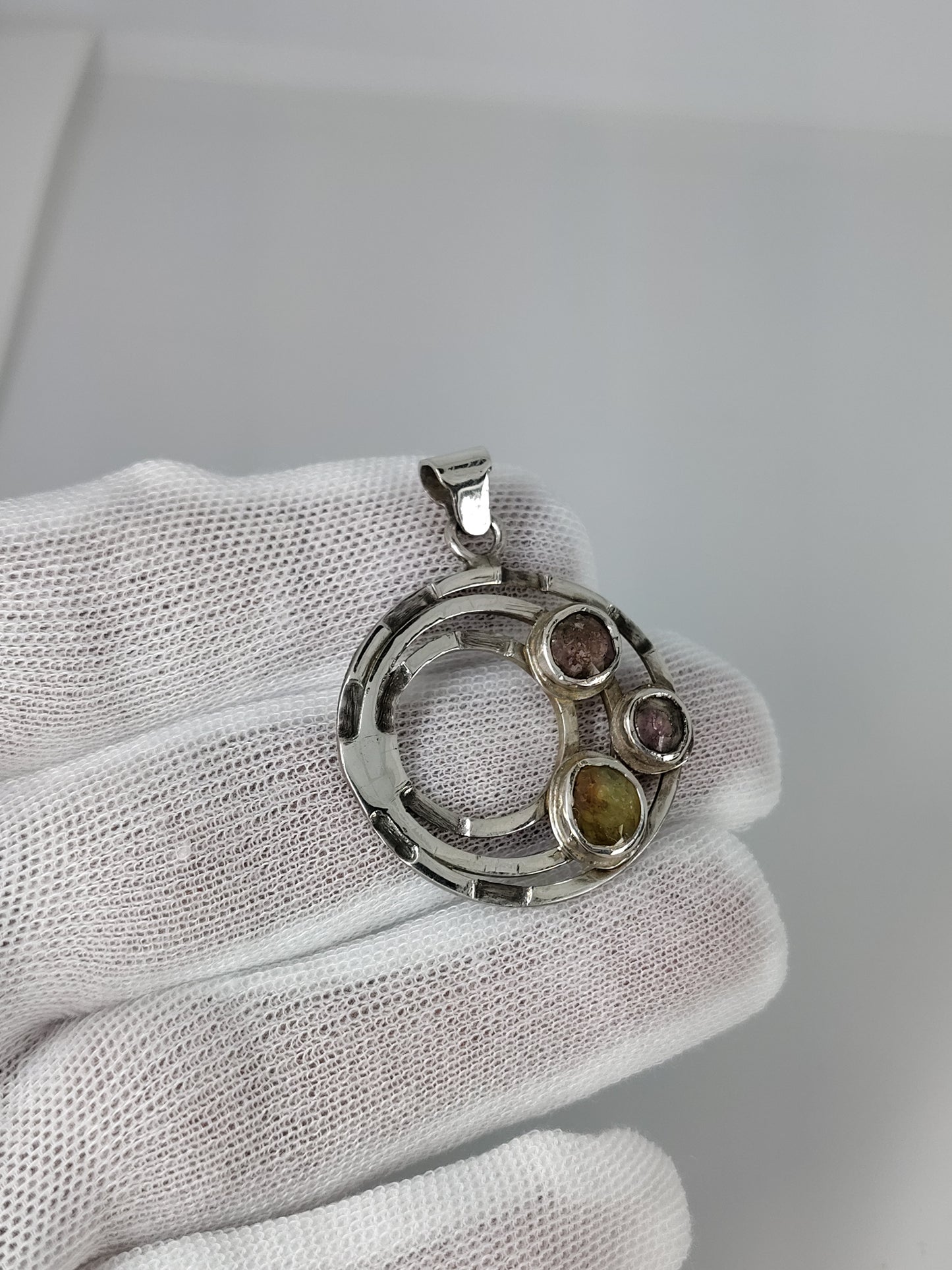 Tourmaline Pendant in Argentium silver.935