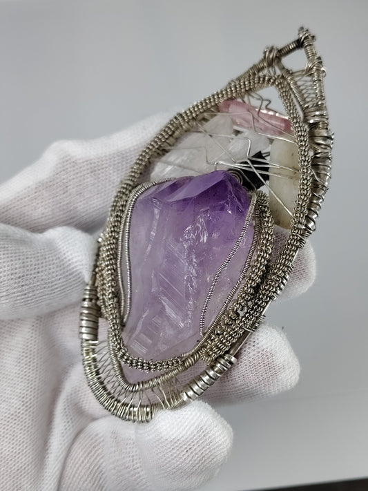 Amethyst Twin Pendant