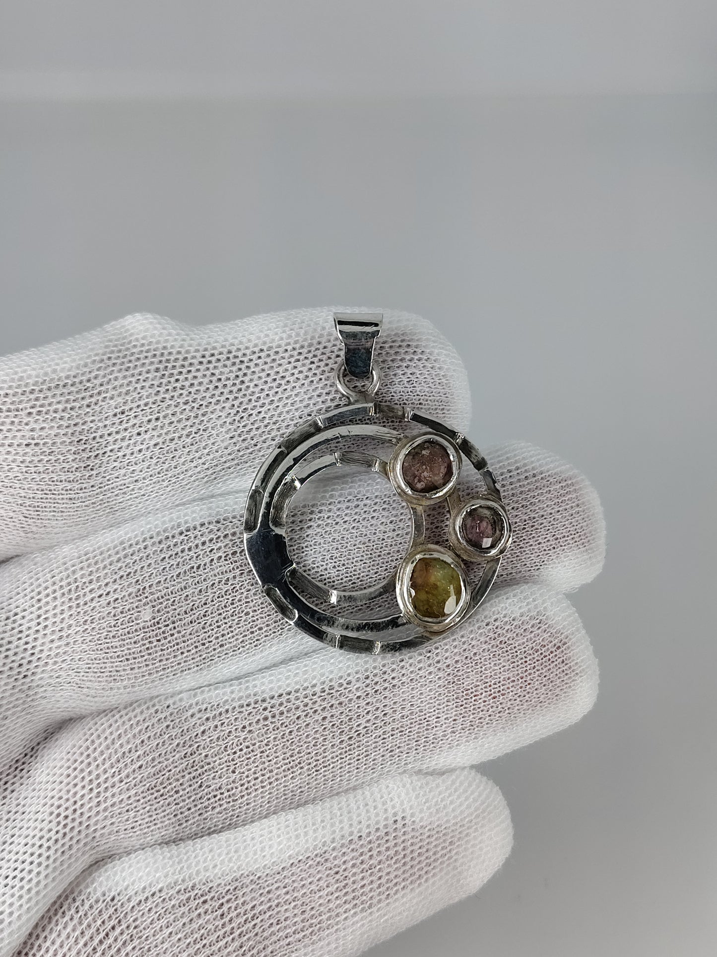 Tourmaline Pendant in Argentium silver.935