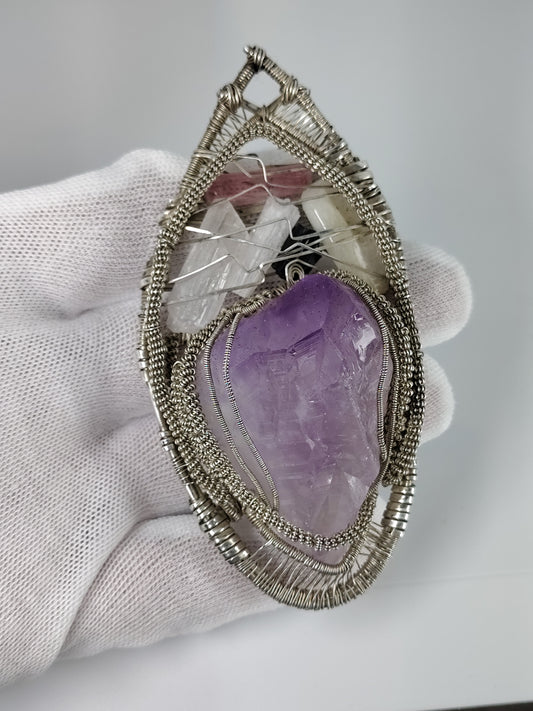 Amethyst Twin Pendant
