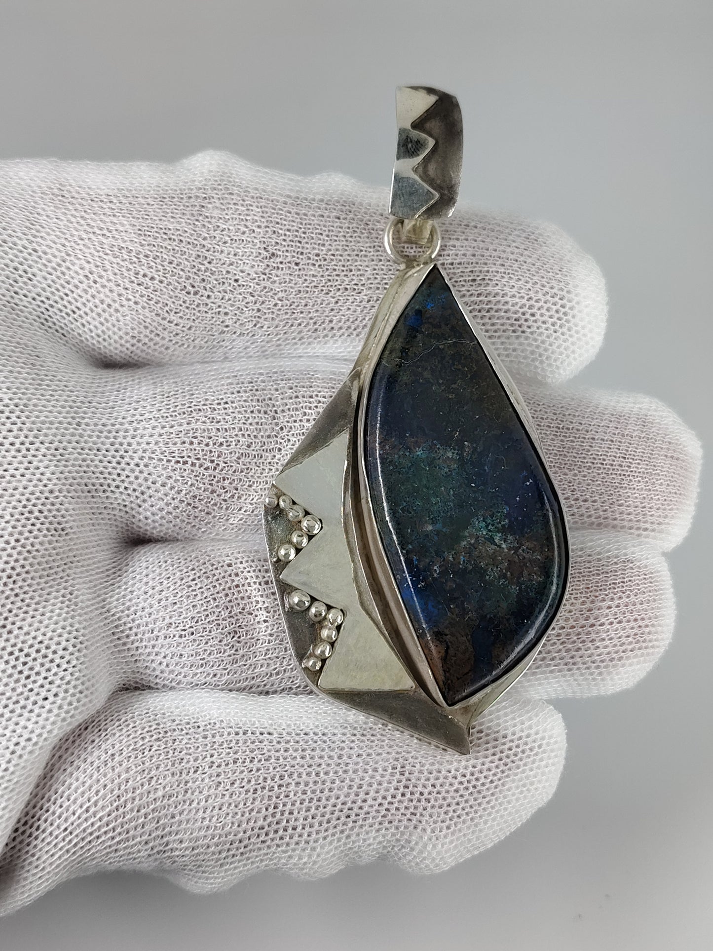 Shattukite Pendant in Argentium Silver