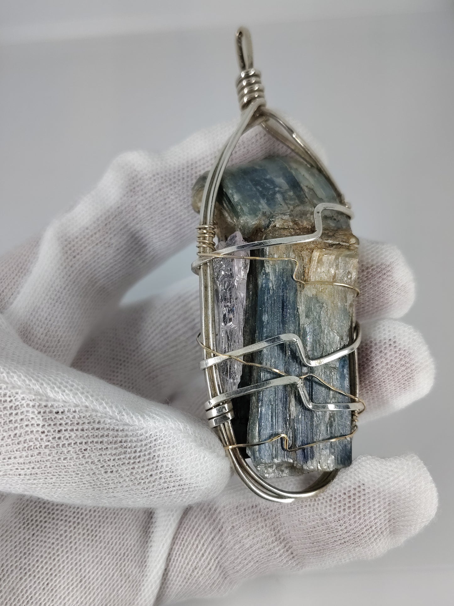 Kyanite Kunzite Multi Stone Wire Wrap