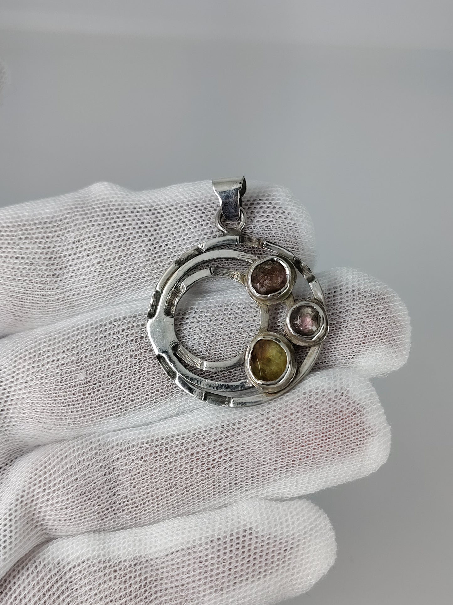 Tourmaline Pendant in Argentium silver.935
