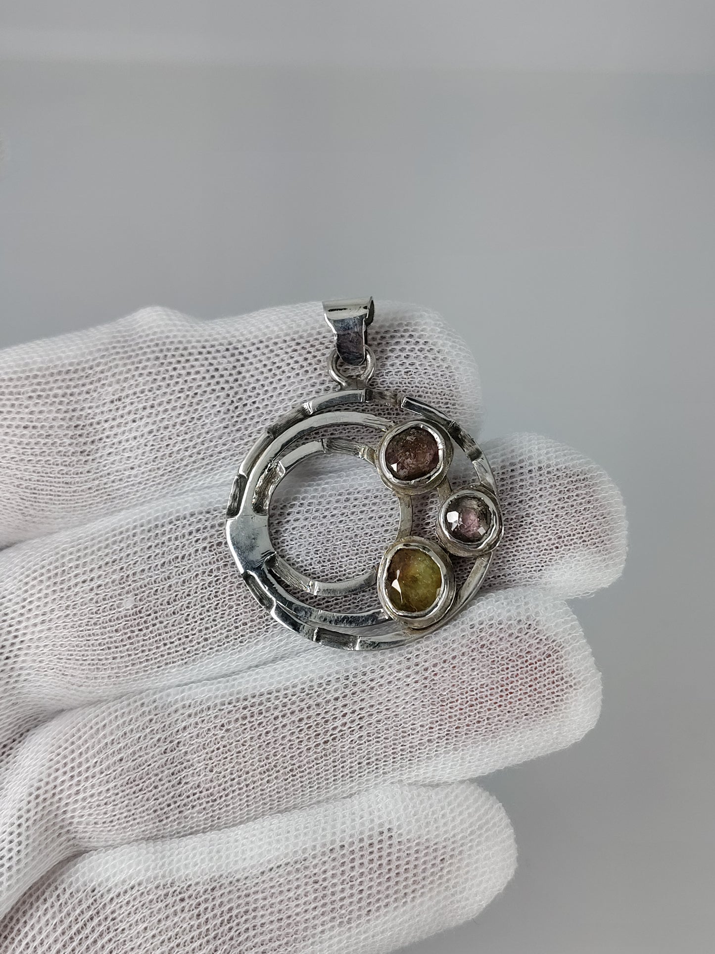 Tourmaline Pendant in Argentium silver.935