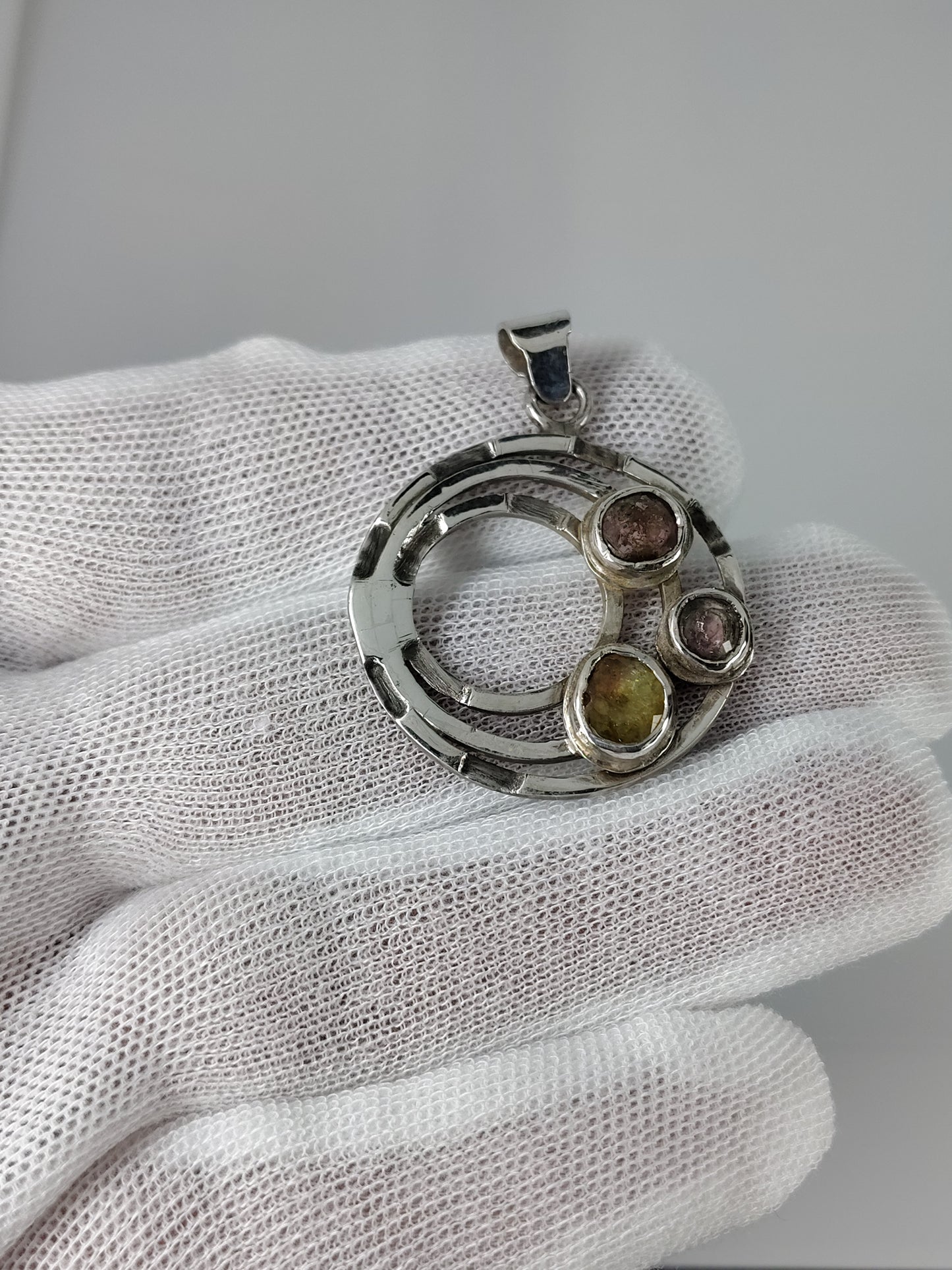 Tourmaline Pendant in Argentium silver.935