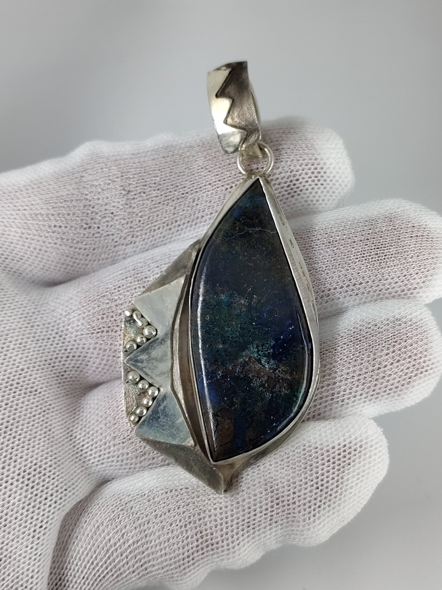 Shattukite Pendant in Argentium Silver