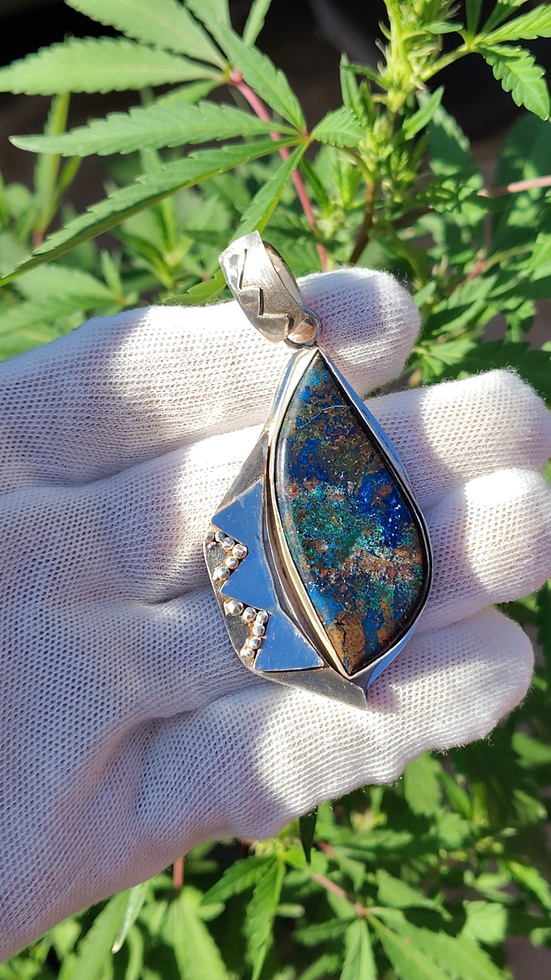 Shattukite Pendant in Argentium Silver